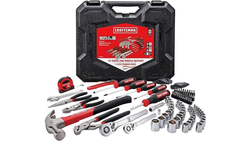 comprehensive 102 piece hand tools