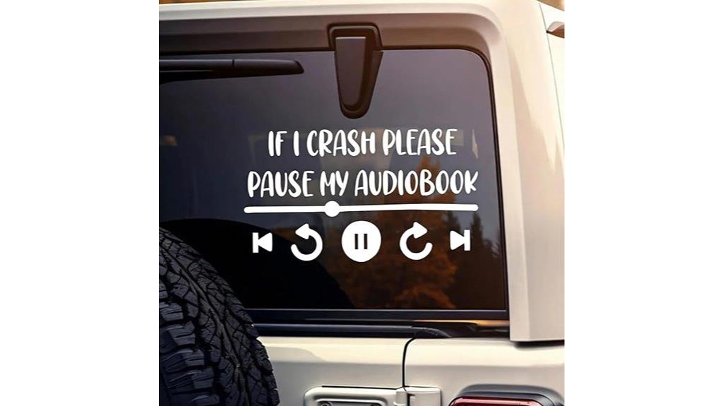 crash pause book decal