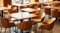 curved table and chairs