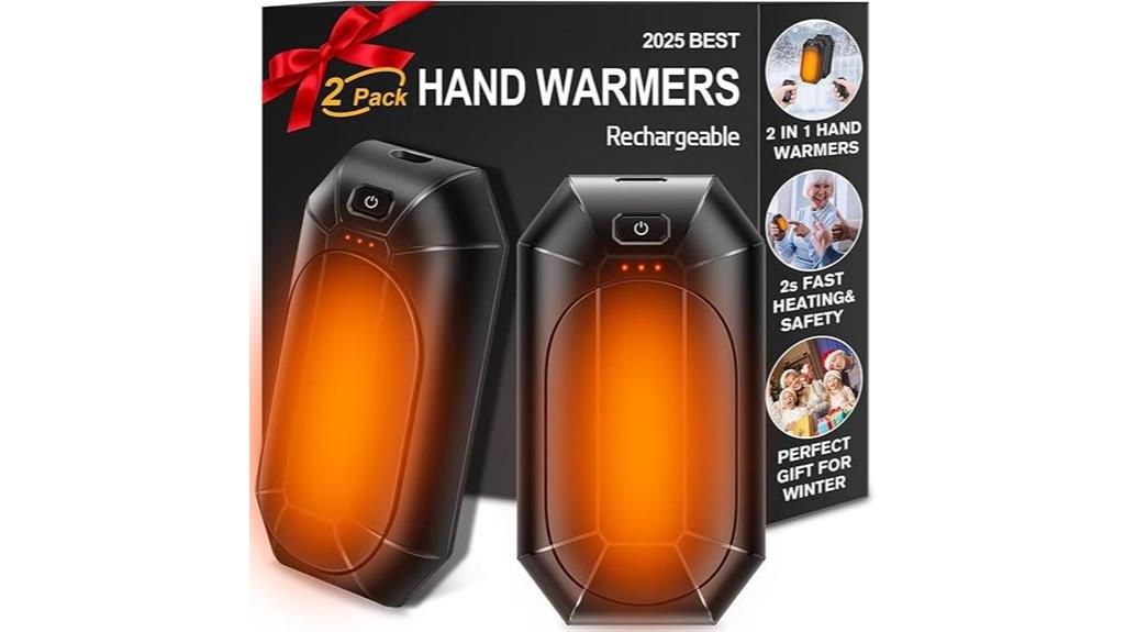 double pack rechargeable hand warmers