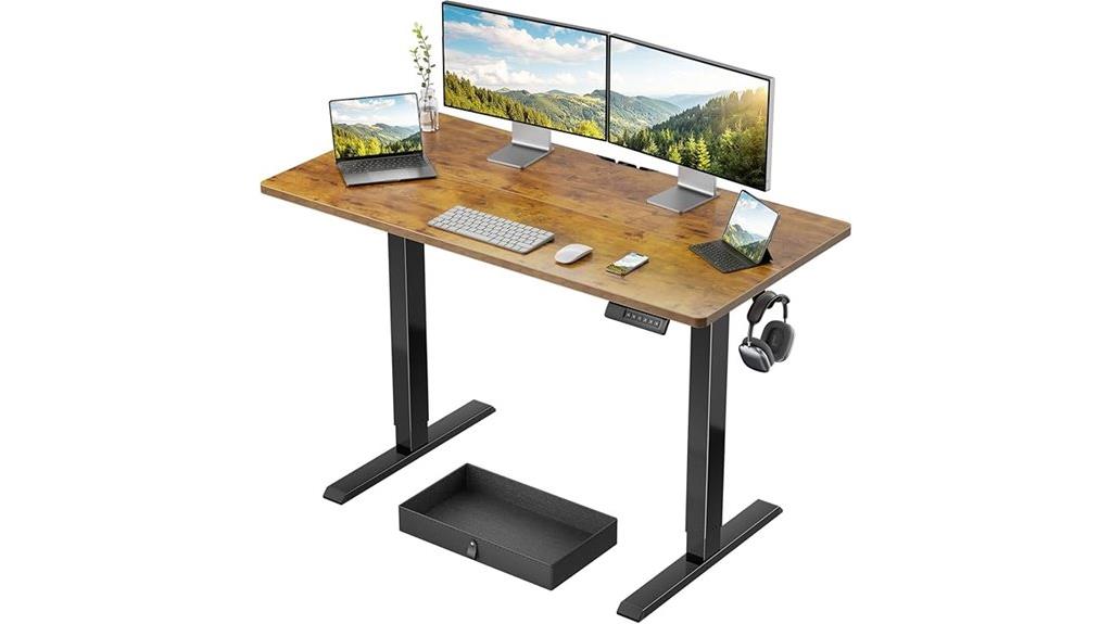 electric desk with drawer
