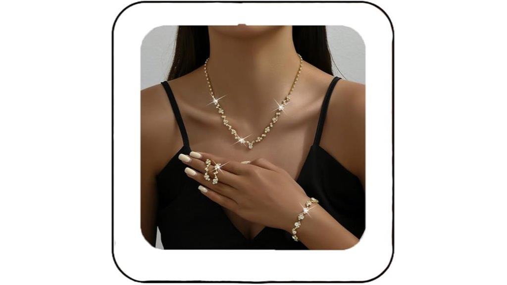 elegant crystal jewelry set