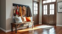 entryway hooks and bench