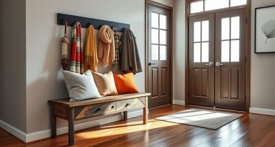 entryway hooks and bench