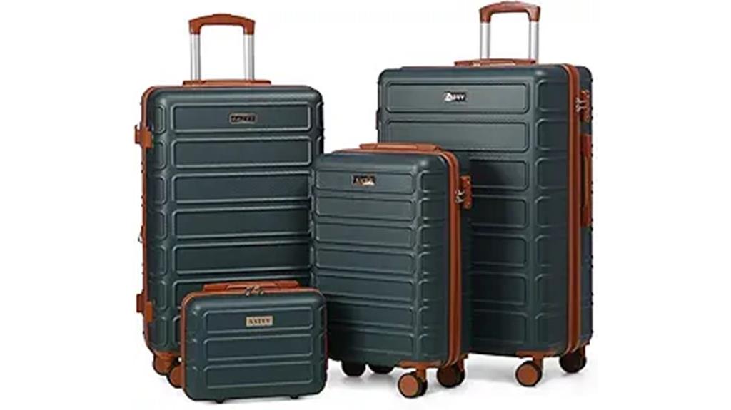 expandable abs luggage set