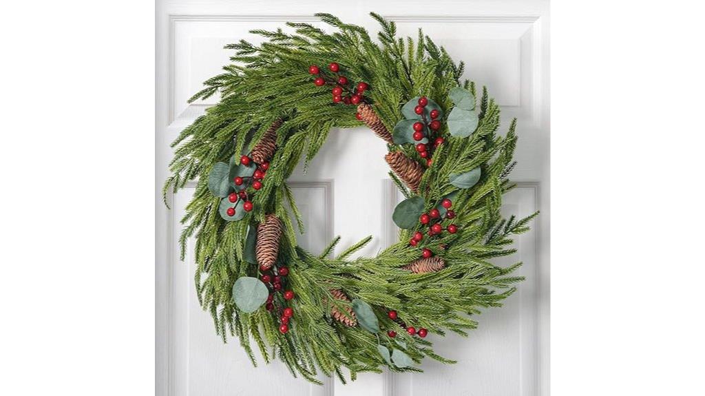 festive pine wreath decor