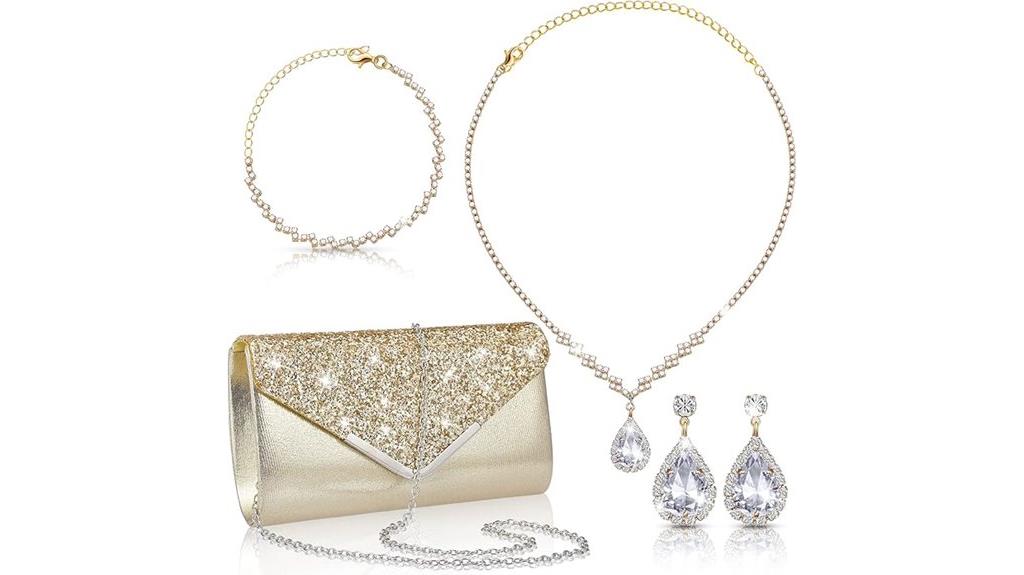 four piece rhinestone jewelry