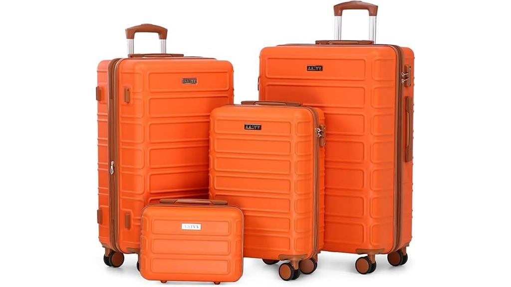 four piece tsa hardshell luggage