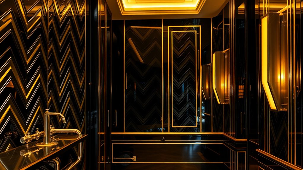 geometric metallic art deco