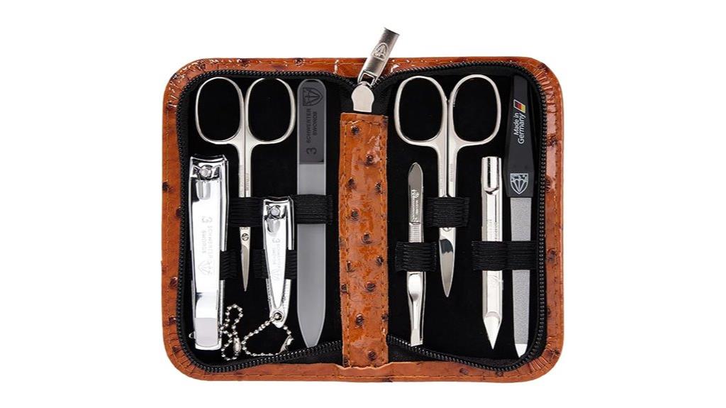 german leather grooming set