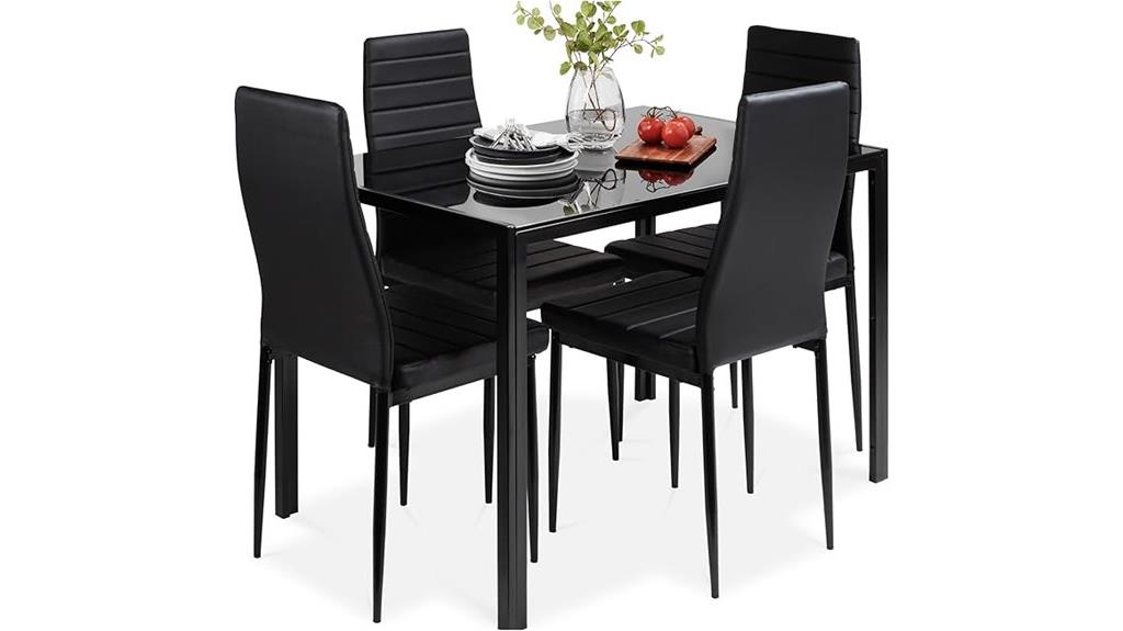 glass dining table set