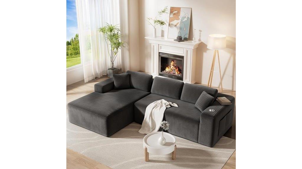 grey 108 inch sectional
