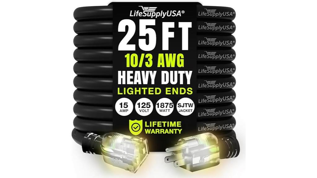 heavy duty waterproof extension cord