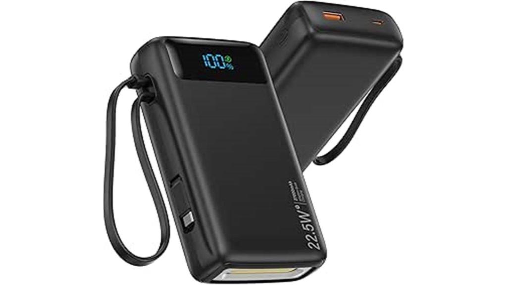 high capacity built in cable charger