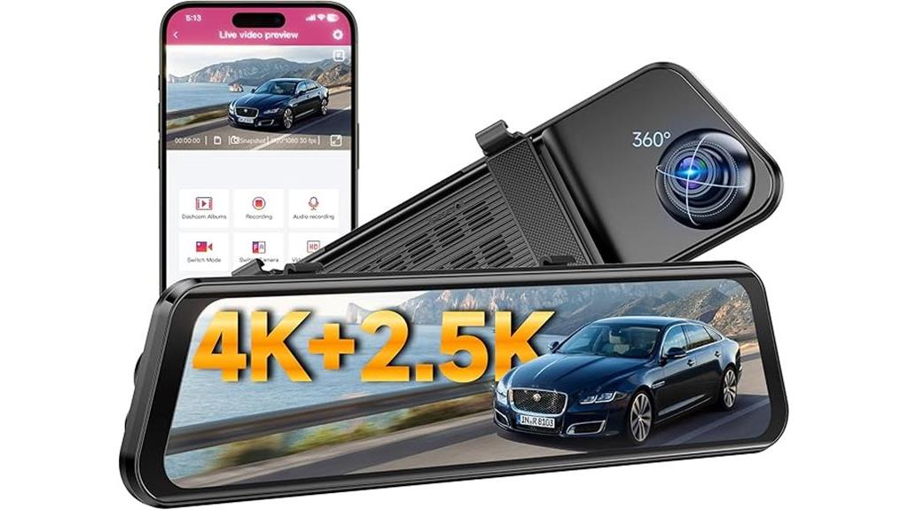 high resolution rearview dash cam