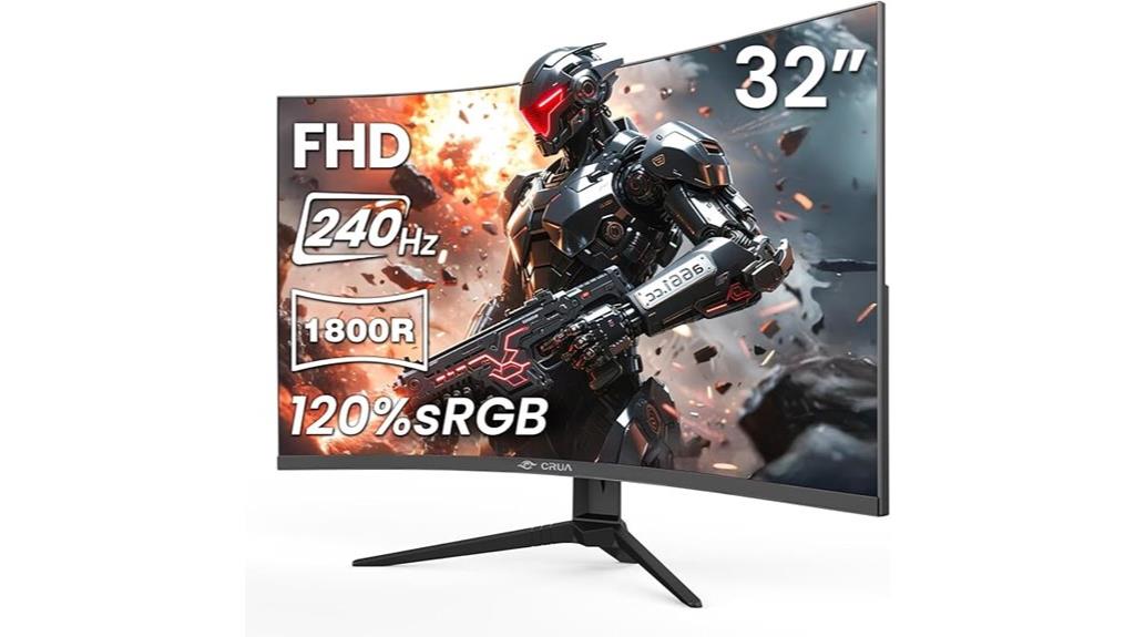 high speed curved gaming monitor