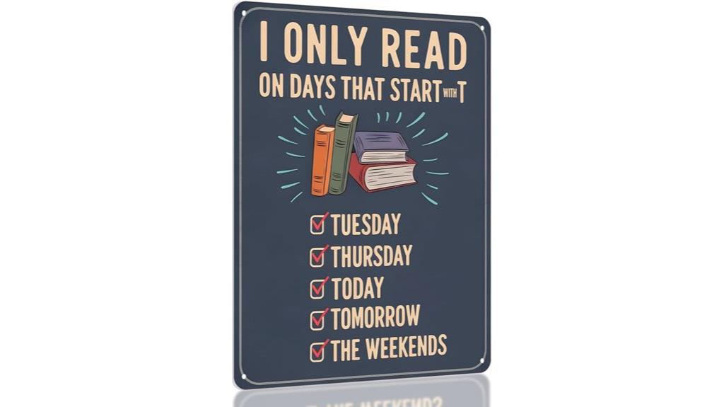 humorous book lover wall art