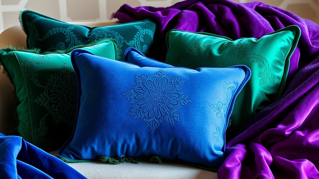 jewel tone cushion throws