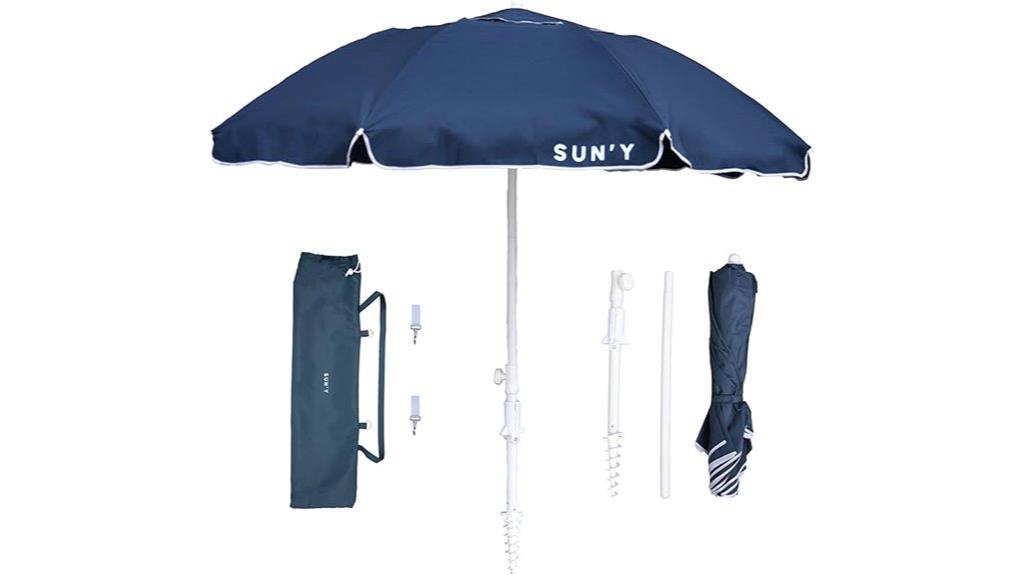large beach umbrella with sand anchor