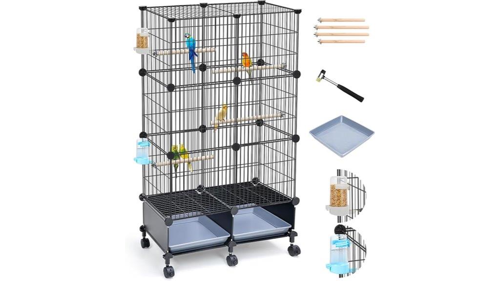 large cage with accessories