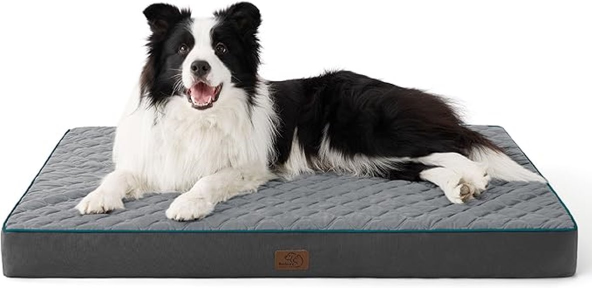 large grey memory foam bed
