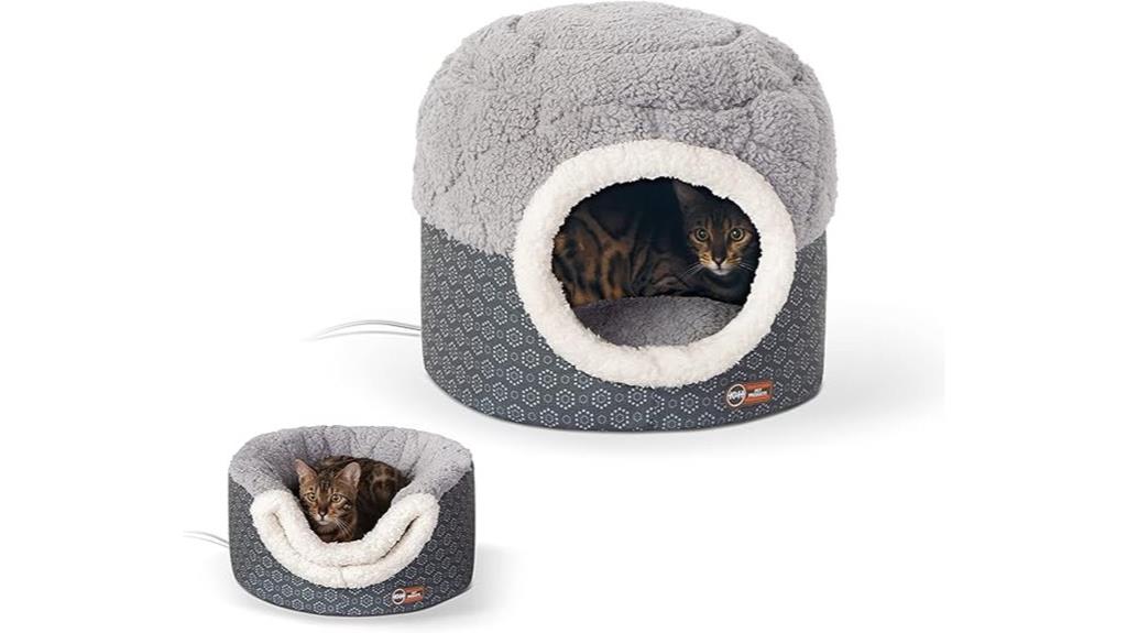 large indoor heated cat bed
