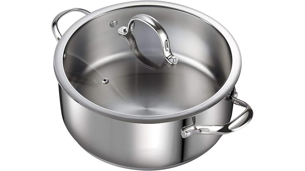 large stainless steel dutch oven