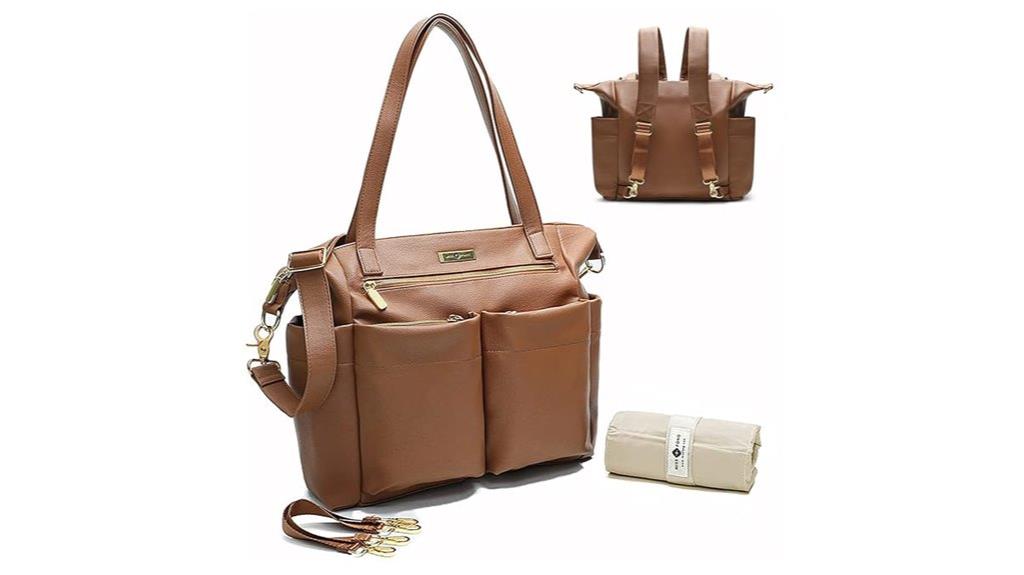 leather diaper bag tote