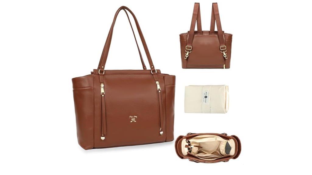 leather diaper tote