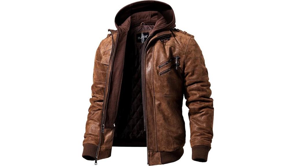 men s brown leather motorcycle jacket