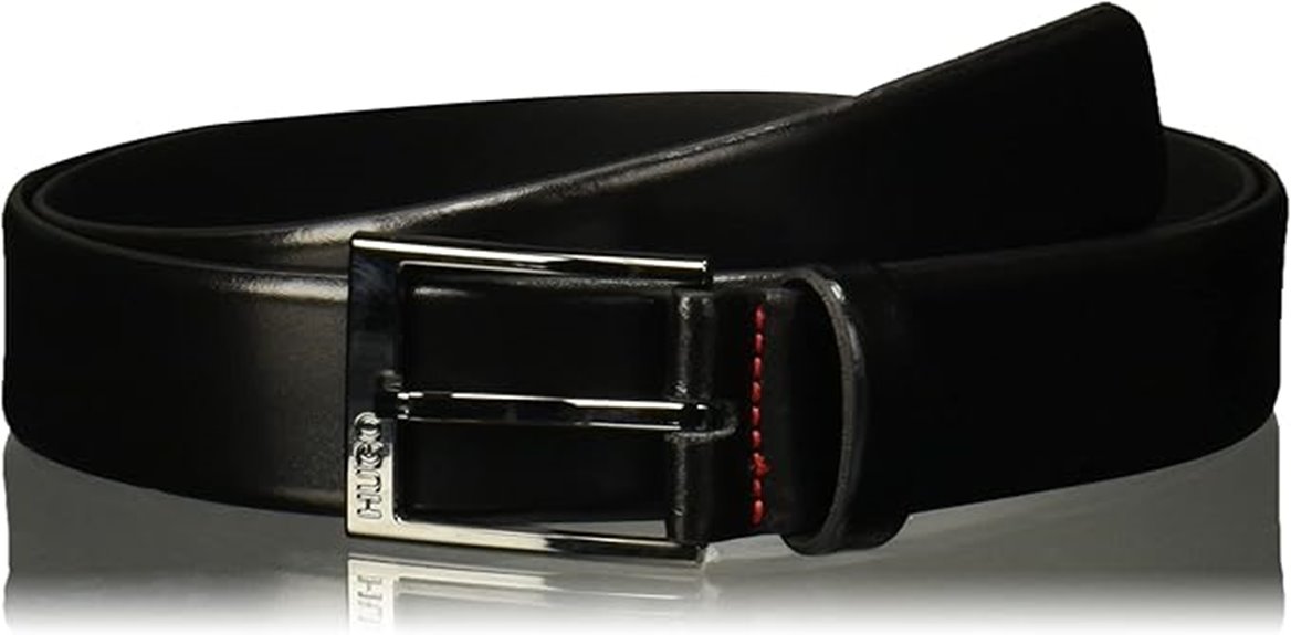 men s smooth leather dress belt