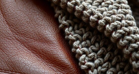 mixing leather and boucl