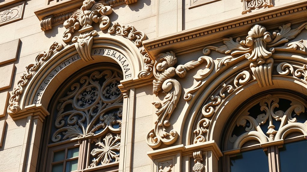 ornamental moldings and corbels