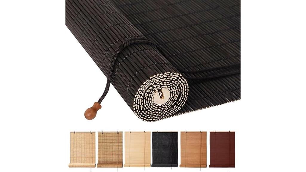 outdoor bamboo roller shades