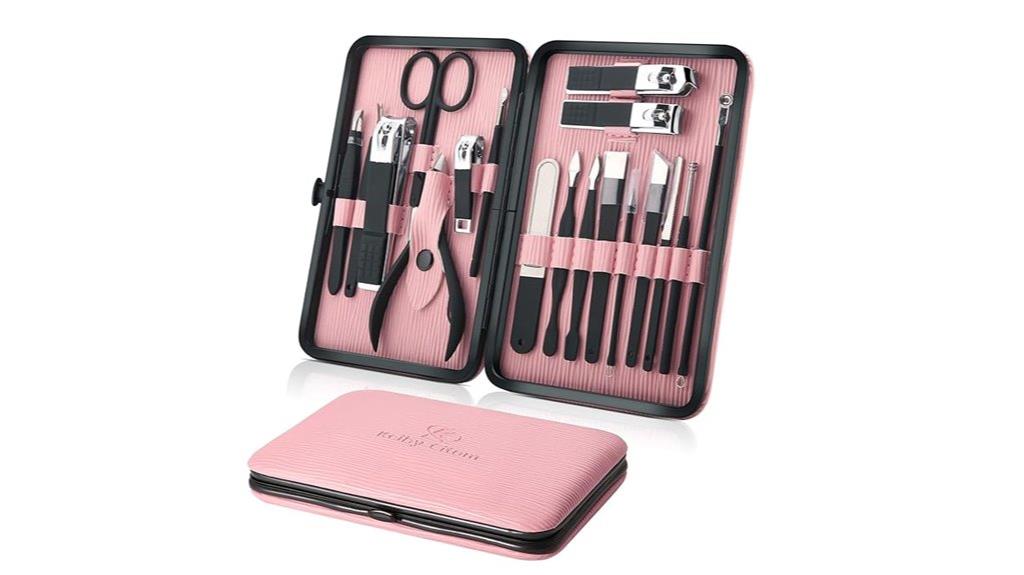 pink 18 piece nail kit