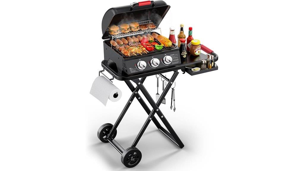portable 3 burner gas grill