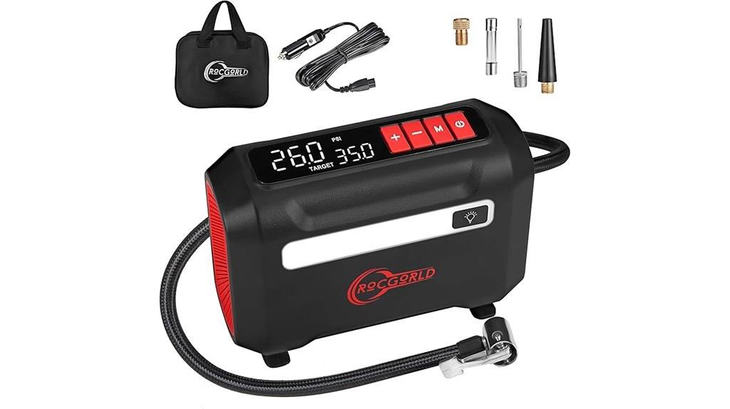 portable air compressor with display