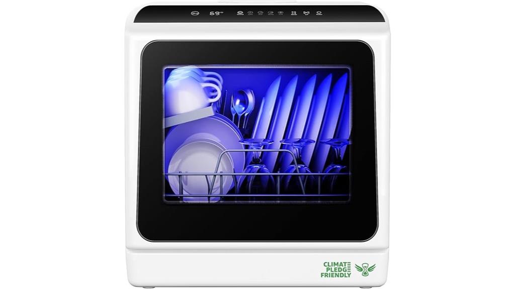 portable countertop dishwasher with six programs
