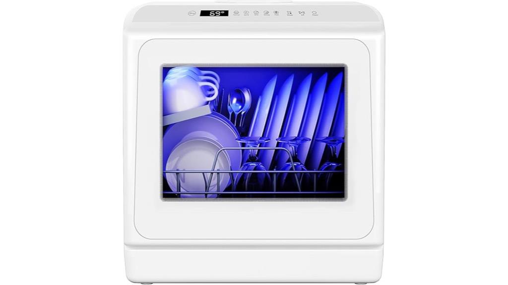 portable countertop dishwasher with six programs