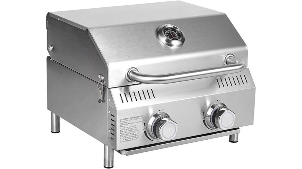 portable two burner stainless steel