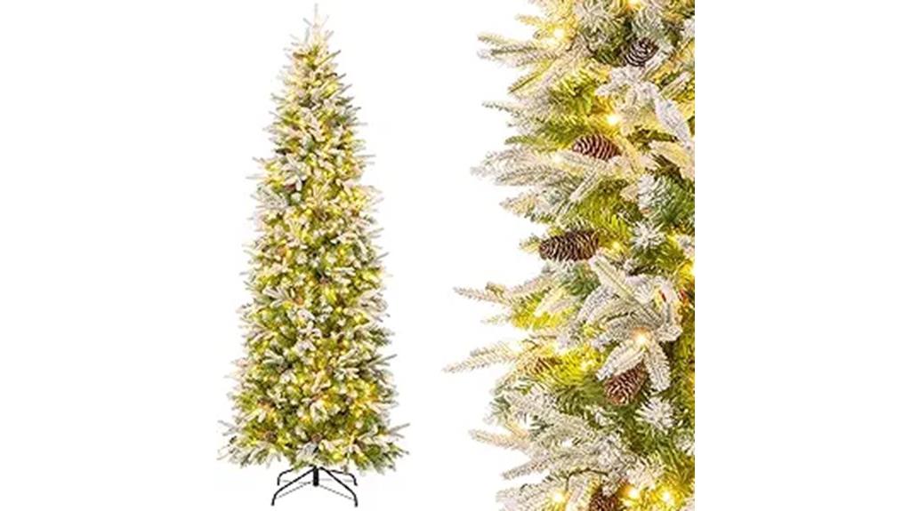 pre lit flocked christmas tree