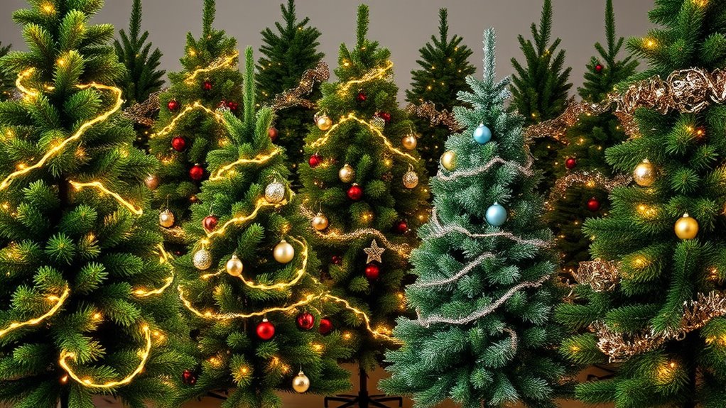 realistic pre lit christmas trees