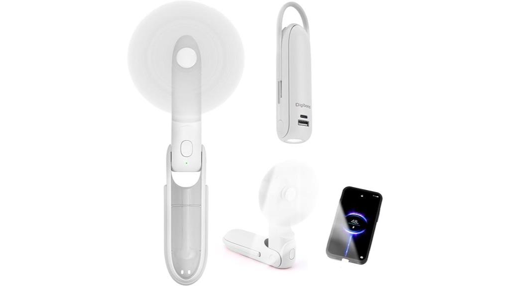 rechargeable handheld fan flashlight