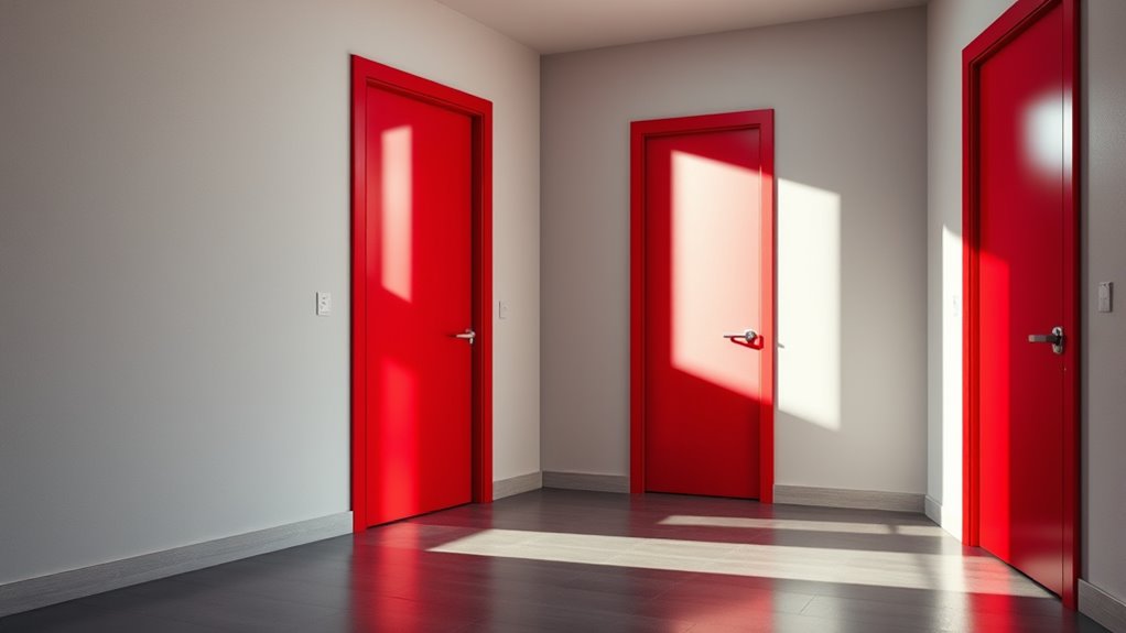 red painted interior doors