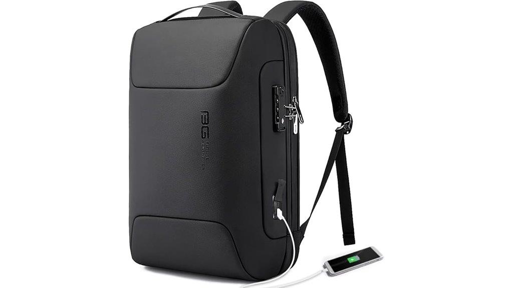 secure business backpack with usb