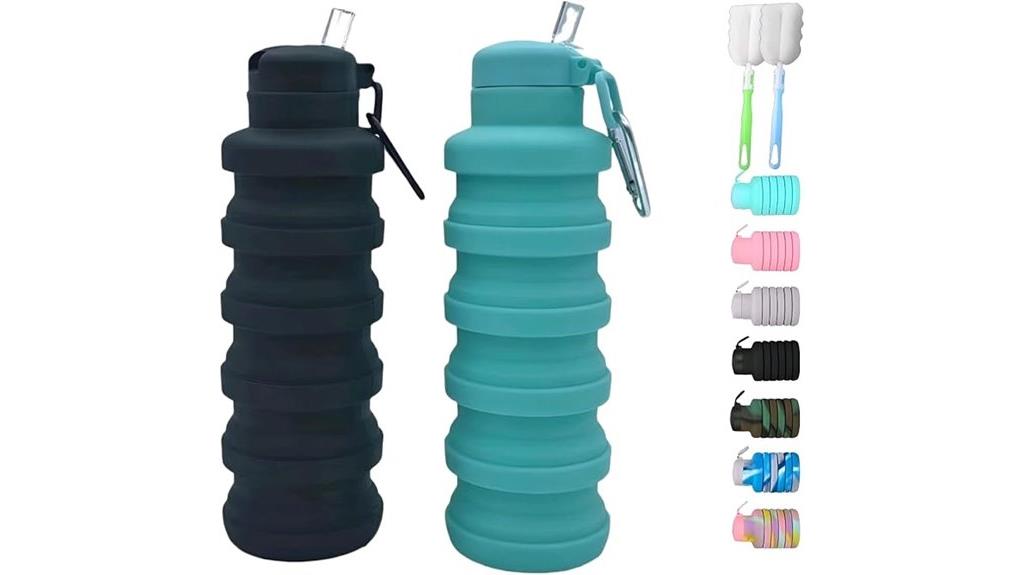 silicone water bottles pack