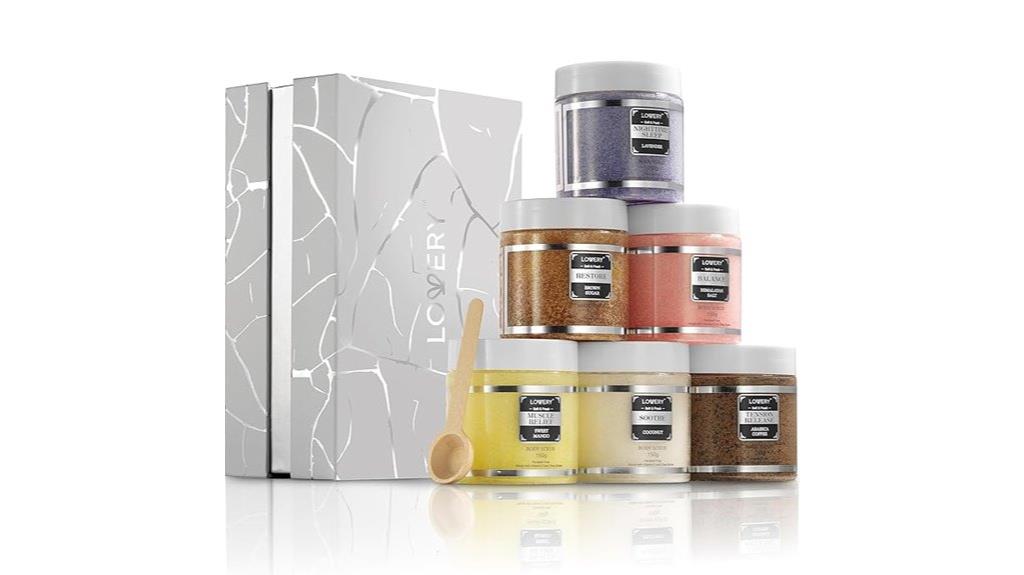 six piece exfoliating body set