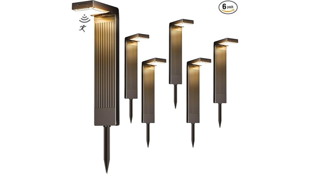 six waterproof solar path lights