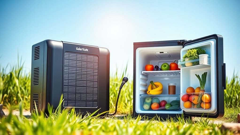 solar powered refrigerator battery banks