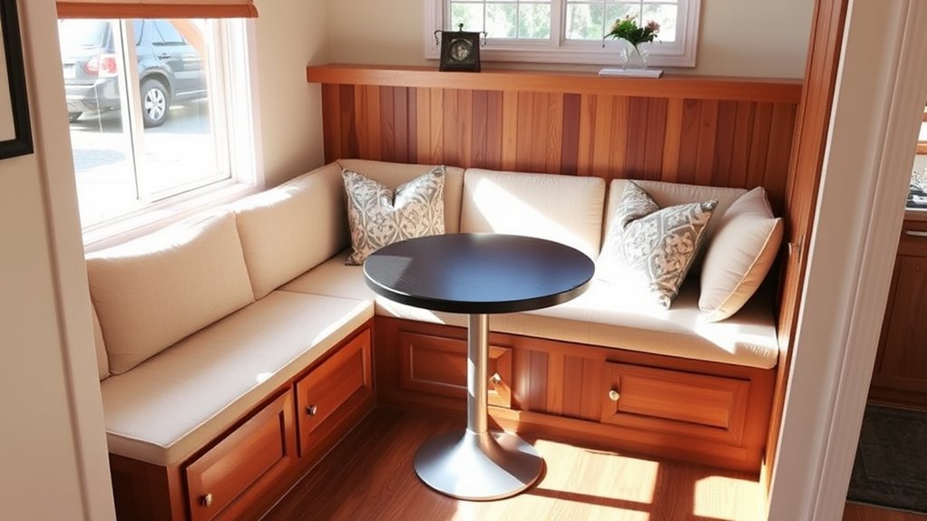 space efficient cozy dining area